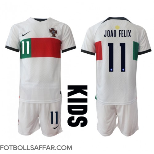 Portugal Joao Felix #11 Bortadräkt Barn VM 2022 Kortärmad (+ Korta byxor)